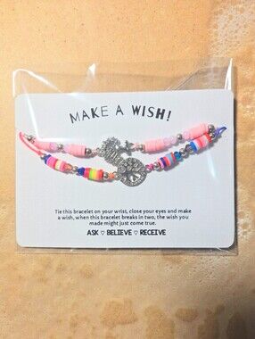 2 Make A Wish Adjustable Bracelets, Tree Of Life Beaded Charm Bracelet Set